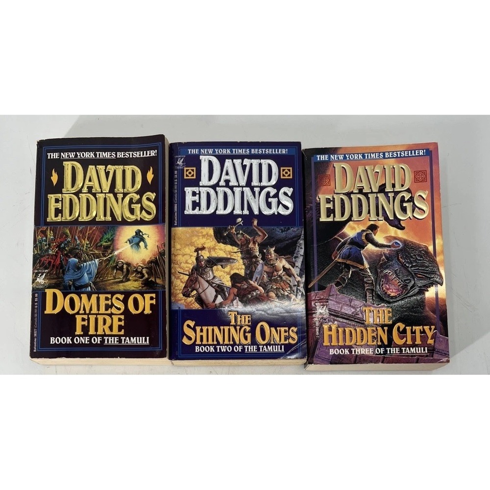 David Eddings Tamuli Trilogy Lot Domes Of Fire Shining Ones The Hidden City Set